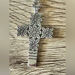 RETIRED- James Avery FIESTA CROSS Flower Cross Pendant